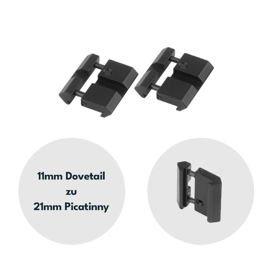 Vector Optics SCRA-06B Adapter von 11mm Dovetail zu 21mm Weaver, l=38mm (2Stk)