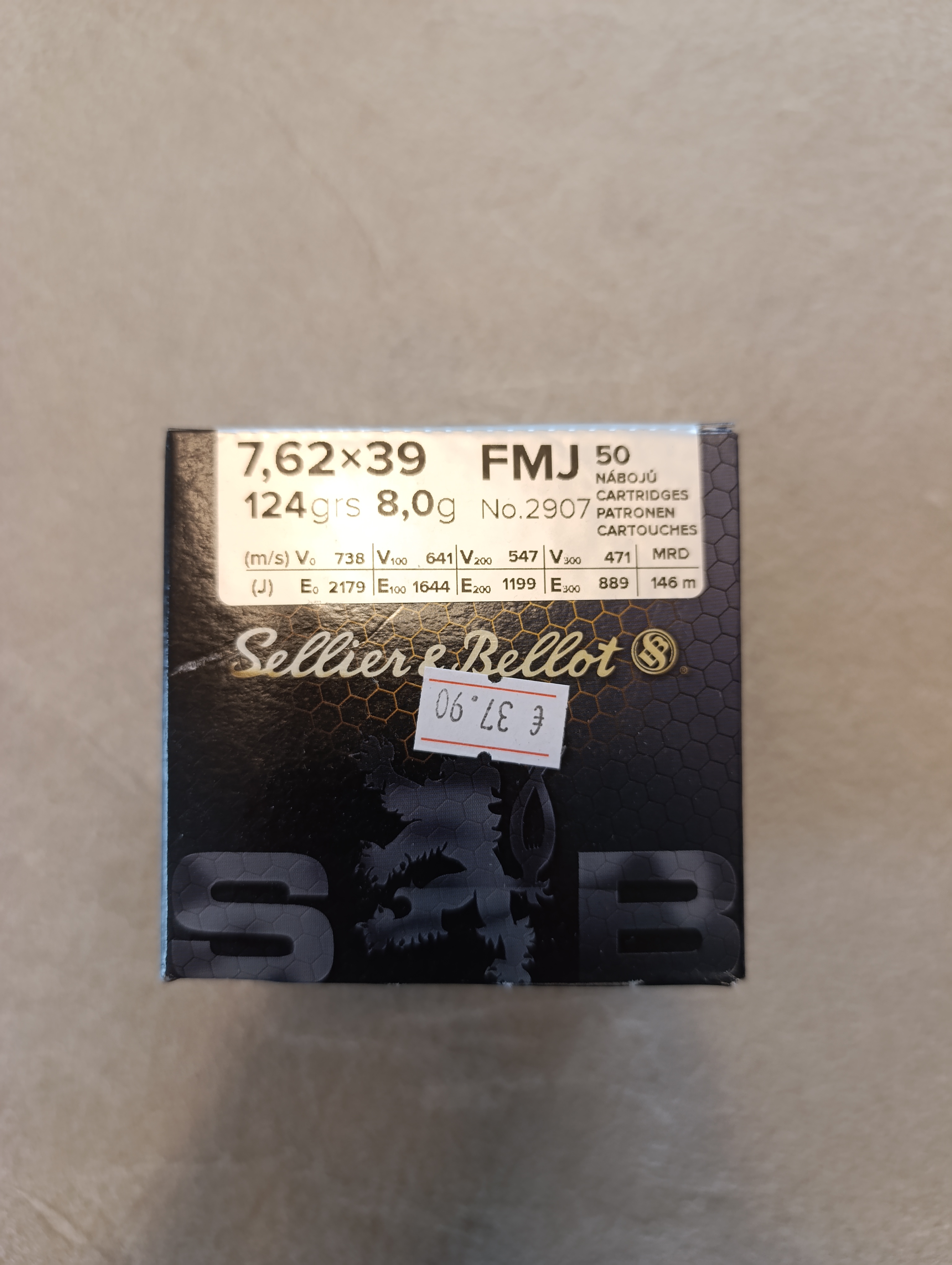 S&B 7,62x39 FMJ 124grs 50er S&B 7,62x39 FMJ 124grs 50er