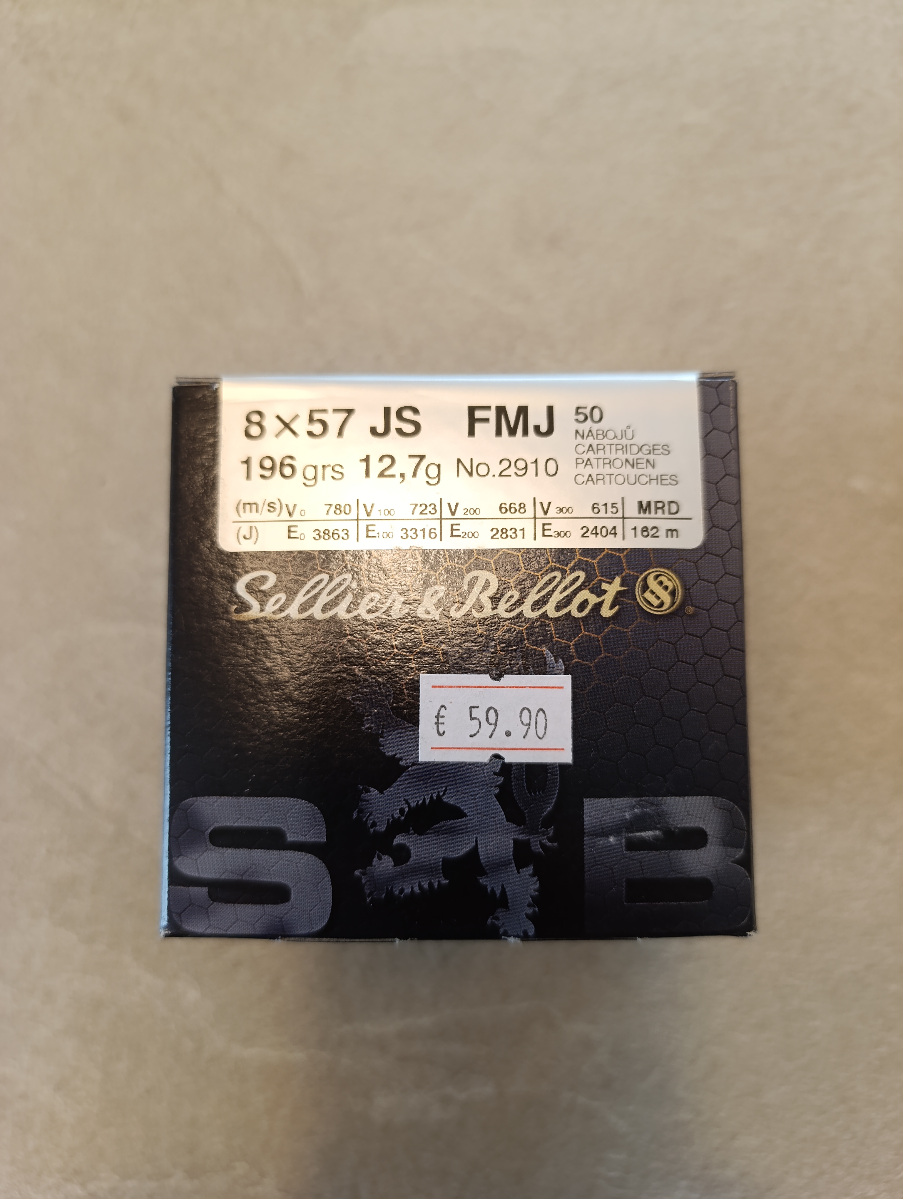 S&B 8x57IS FMJ 196grs 50er