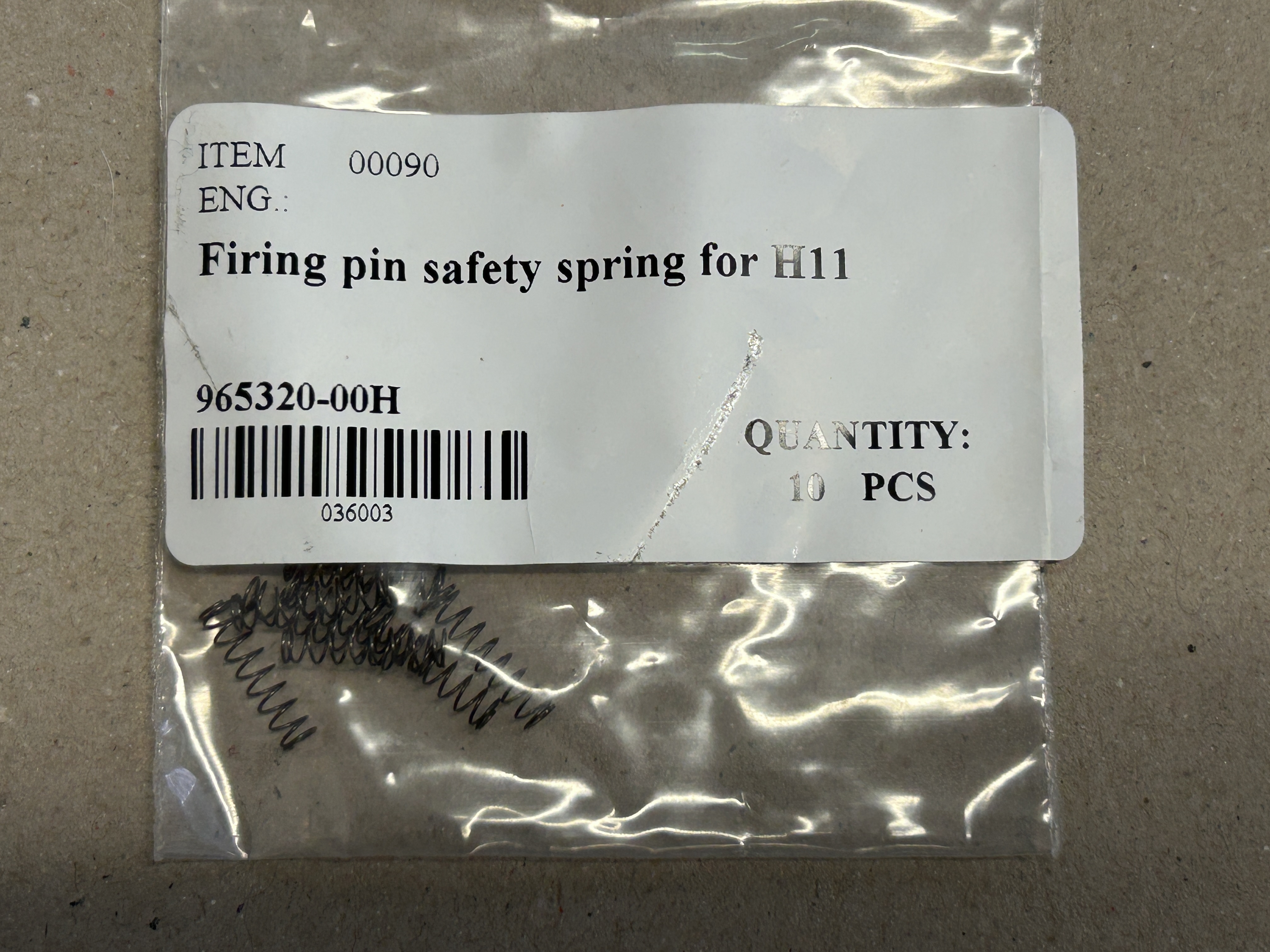 HS 11 / Springfield Hellcat Feder für Schlagbolzensicherung Firing pin safety spring