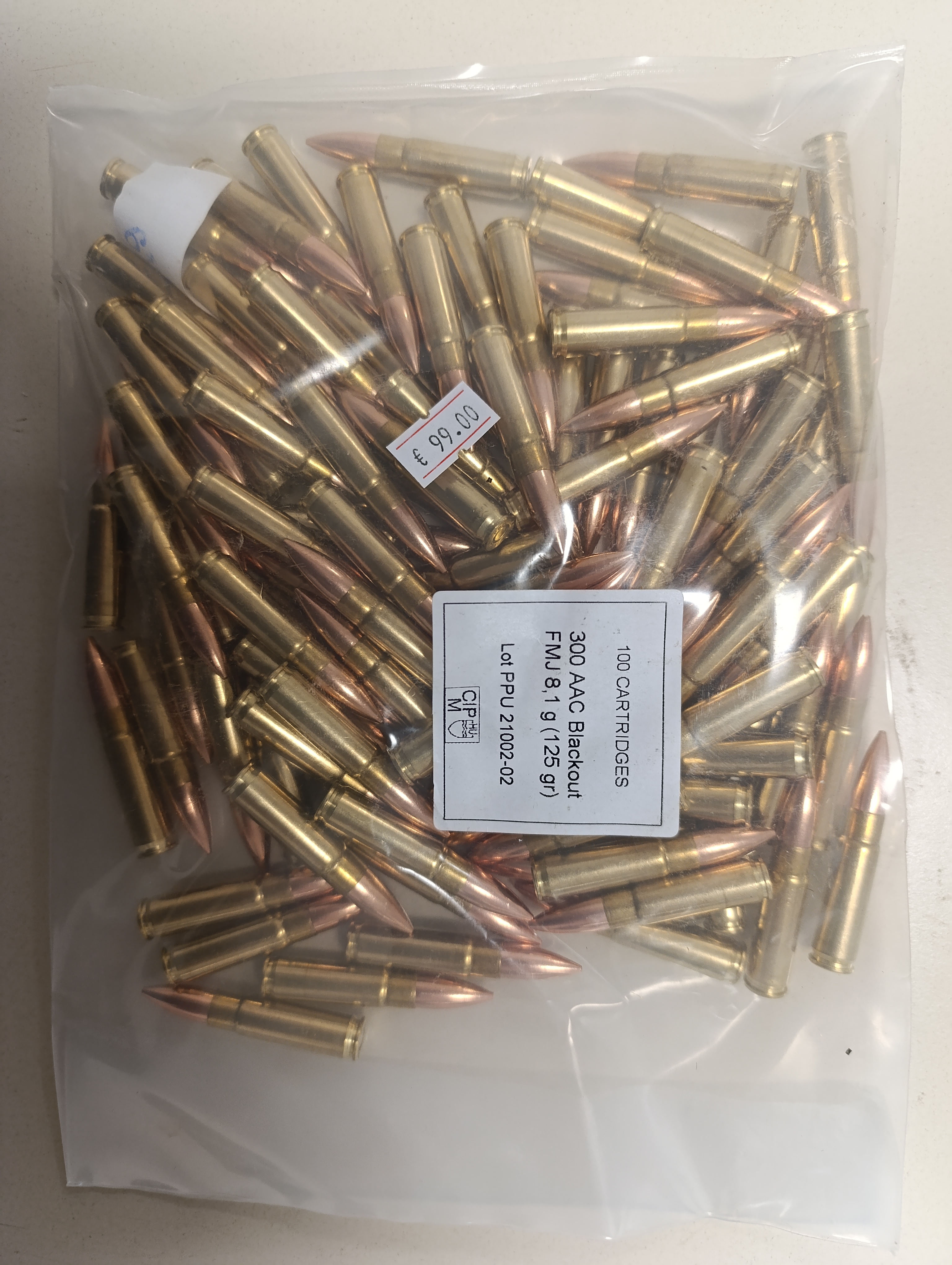 PPU Patronen 300 AAC Blackout 125gr FMJ 100 STK. PPU Patronen 300 AAC Blackout 125gr FMJ 100 STK.